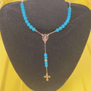 Blue Stone & Gold Rosary
